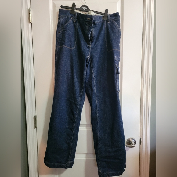 Lands' End Women's Straight Leg Jeans - Dark Blue - Picture 1 of 6